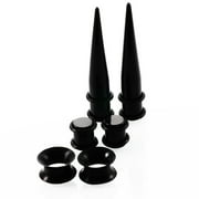 Yoursfs 50-Piece Ear Gauge Stretch Kit Acrylic Tapers and Plugs Silicone Tunnels Ear Gauges Body Piercing Jewelry