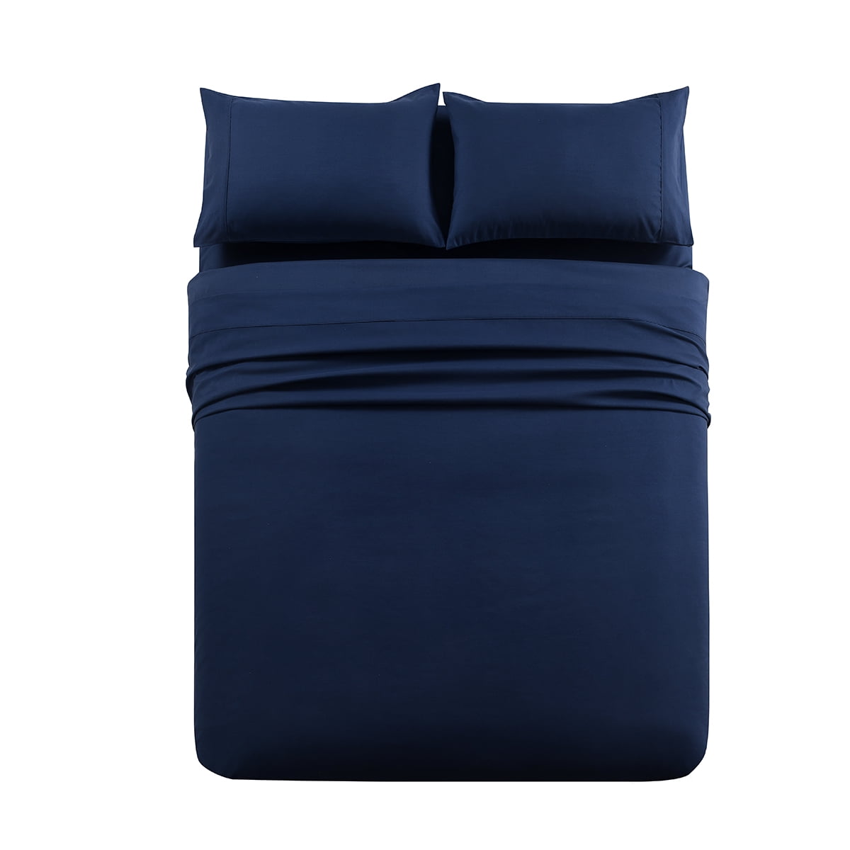 JML Bedding Queen Bed Sheets Set - 6 Piece Bedding - Brushed Microfiber 100% Polyester - Shrinkage and Fade Resistant - Easy Care (Queen, Navy)