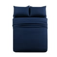 thumbnail image 2 of JML Bed Sheet Set - 6 Piece Brushed Microfiber Full Sheet Set, Soft, Breathable Navy, 2 of 6