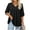 Black, variant on Xyxonk Plus Size Tops for Women 4x-5x Summer 3/4 Length Sleeve T-Shirts Dressy Casual V-Neck Tunics 2025 Lightweight Solid Color Outfits Black XXL