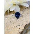 thumbnail image 3 of HeartsAndYou 1.3ct Natural Blue Sapphire Three Stone Engagement Ring 14k SOLID White Gold, 3 of 9