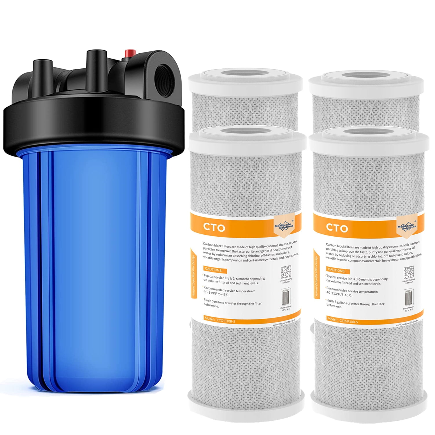 10 Inch Big Blue Whole House Water Filter Housing Replacement Carbon