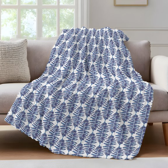 Navy Blue Tree Fleece Throw Blanket for Couch, Modern Geometric Abstract Art Microfiber Flannel Blanket for All Season, Lightweight Soft Throw Blankets for Gifts, Home Decor, 32"x47"