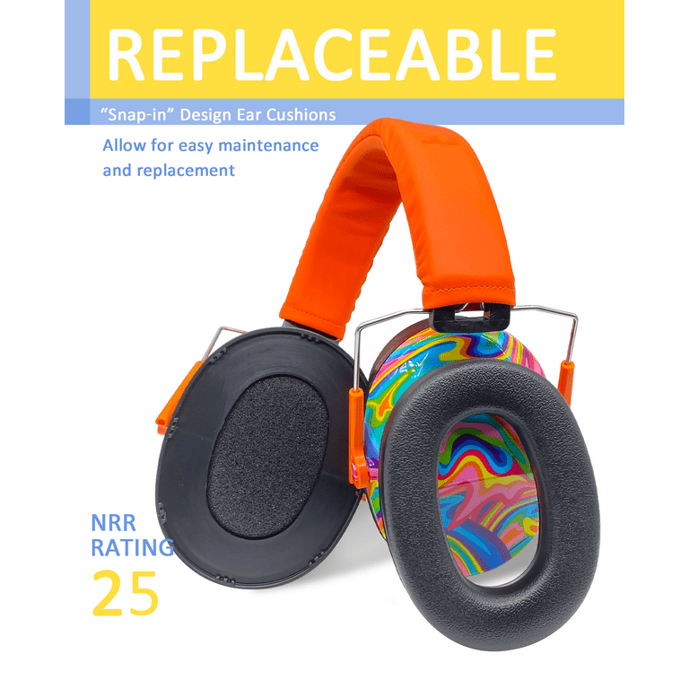 PROHEAR 032 - Protectores de oídos para niños, auriculares con cancelación  de ruido para autismo, niños pequeños, niños, color naranja