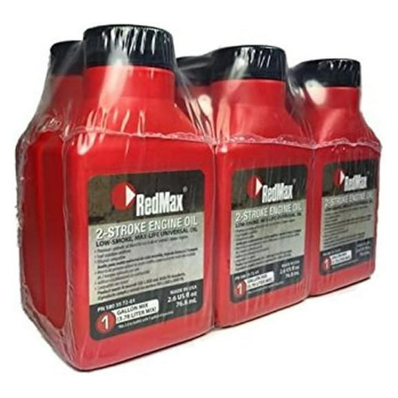 RedMax MaxLife 2-Cycle Oil 2.6oz 6 Pack 1 Gallon Mix 580357201