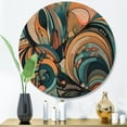 thumbnail image 2 of Designart "Boho Pastels A Pastel Artwork III" Minimalism Metal Round Wall Decor, 2 of 5