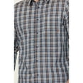 thumbnail image 3 of Brothers And Sons Men's Marietta Plaid Print Long Sleeve Button Down Performance Dark Blue Small, 3 of 4