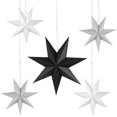thumbnail image 1 of 5 uds adorno de estrella de papel navideño-45CM negro 45CM blanco * 2 45CM gris * 2, 1 of 8