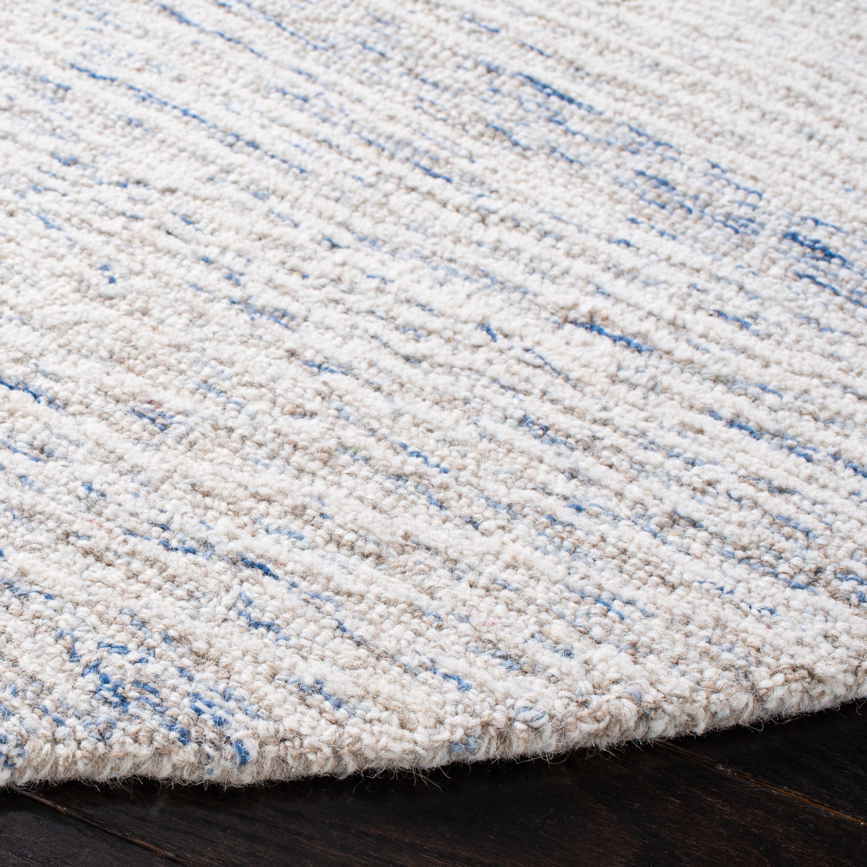SAFAVIEH Metro Bridget Abstract Area Rug, Light Blue/Ivory, 4' x 4' Round