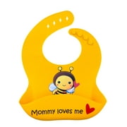 Healthy Carrot Silicone Baby Bibs - Easy wipe-clean pocket bib keeps stains off in Baby Bee design