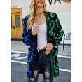thumbnail image 4 of SWSMCLT Women's V Neck Long Cardigan Sweater Spring Warm Knitwear Long Sleeve Sweater Long Button Soft Fall Fashion Holiday Green Large, 4 of 5
