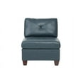 thumbnail image 2 of CoSoTower Contemporary Genuine Leather 1pc Armless Chair Ink Blue Color Tufted Seat Living Room Furniture, 2 of 7