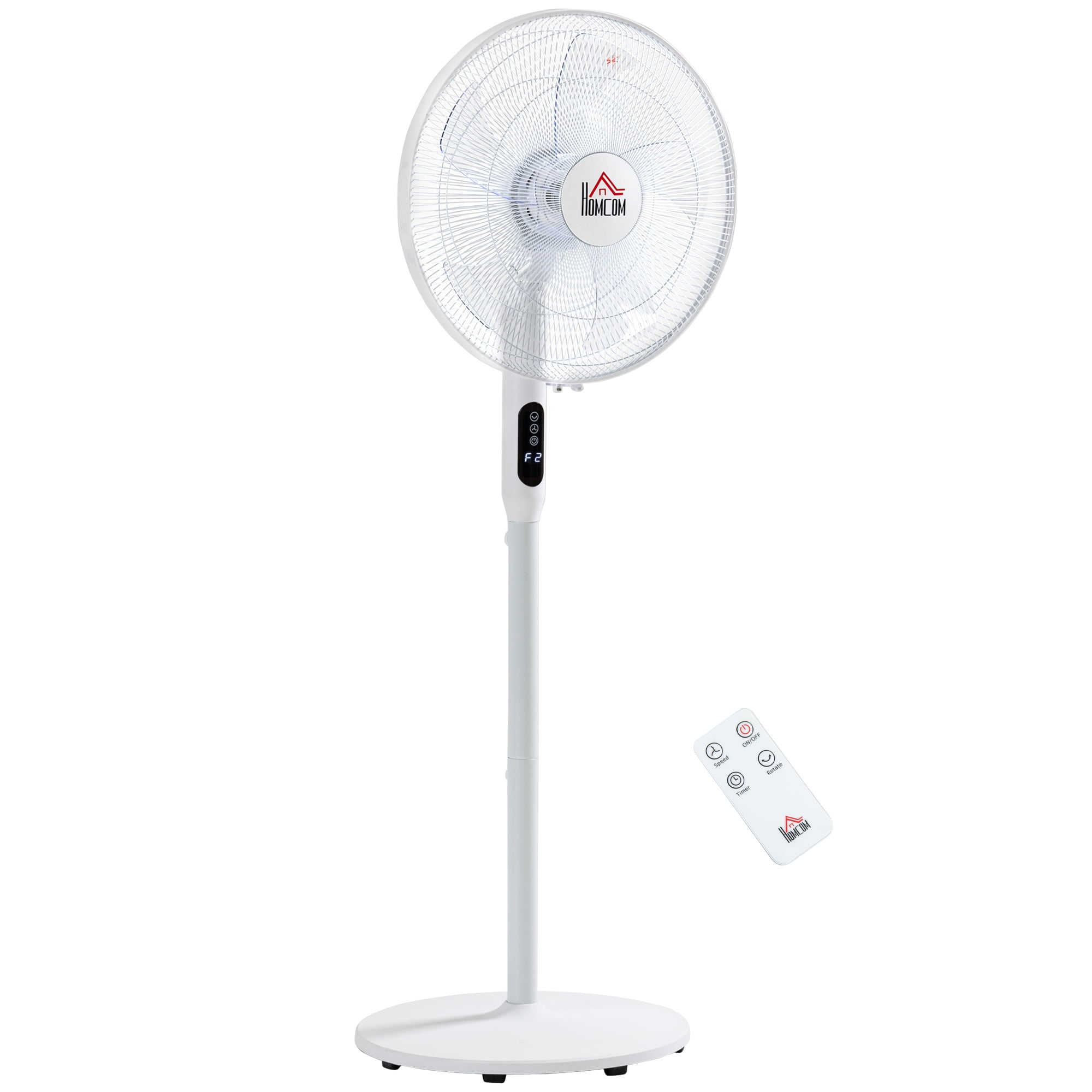 HOMCOM Height Adjustable Pedestal Fan Oscillating Standing Fan with ...