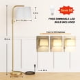 thumbnail image 2 of Lámpara de Pie Ambimall LED Dimmable 9W Beige Dorado, 2 of 7