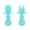 Cyan, variant on Bueautybox Self Feeding Baby and Infant Utensils | Mini Spoon and Fork Training Utensi Baby Training Fork Spoon Set Infant Food Silicone Tableware Dishware