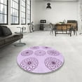 thumbnail image 3 of Ahgly Company Indoor Round Patterned Orchid Purple Area Rugs, 8' Round, 3 of 6