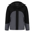 thumbnail image 4 of Lenago Quilted Jackets For Men With Hoods Solid Color Long Sleeve Jackets With High Collar Warm Thermal Coat Casual Winter Autumn Fashion Puffer Padded Outerwear, 4 of 5