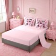 thumbnail image 3 of Erosebridal Cartoon Cute Girls 7-Piece Bedding Comforter Set,Pink Butterflies Stars Loves Pattern King Bedding Sets For Kids,Reversible Pink, 3 of 7