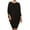 Black, variant on Women's Plus Size Casual Solid Loose Fit 3/4 Sleeve Dolman Sleeve Midi Dress