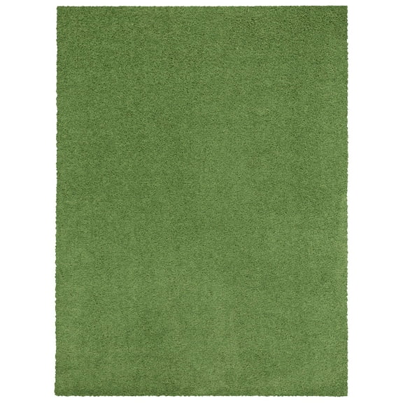 Mainstays Traditional Solid Green Shag Indoor Area Rug, 5' x 7'