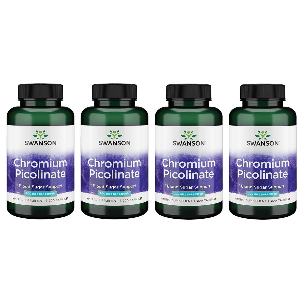 Swanson Chromium Picolinate 200 mcg 200 Caps 4 Pack