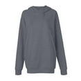 thumbnail image 4 of Baqcunre Unisex Solid Color Long Sleeve Loose-Fitting Fleece Top With Thick Hoodie Women Clothing Hoodies for Women,Womens Tops Fall 2023 Womens Sweatshirt Dark Gray M, 4 of 7