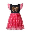 thumbnail image 2 of Bellafa Little Girls Sequin Tulle Dresses Princess Flutter Sleeve Tutu Dress For 2-8Y Toddler Girl Casual Party Dress, 2 of 8