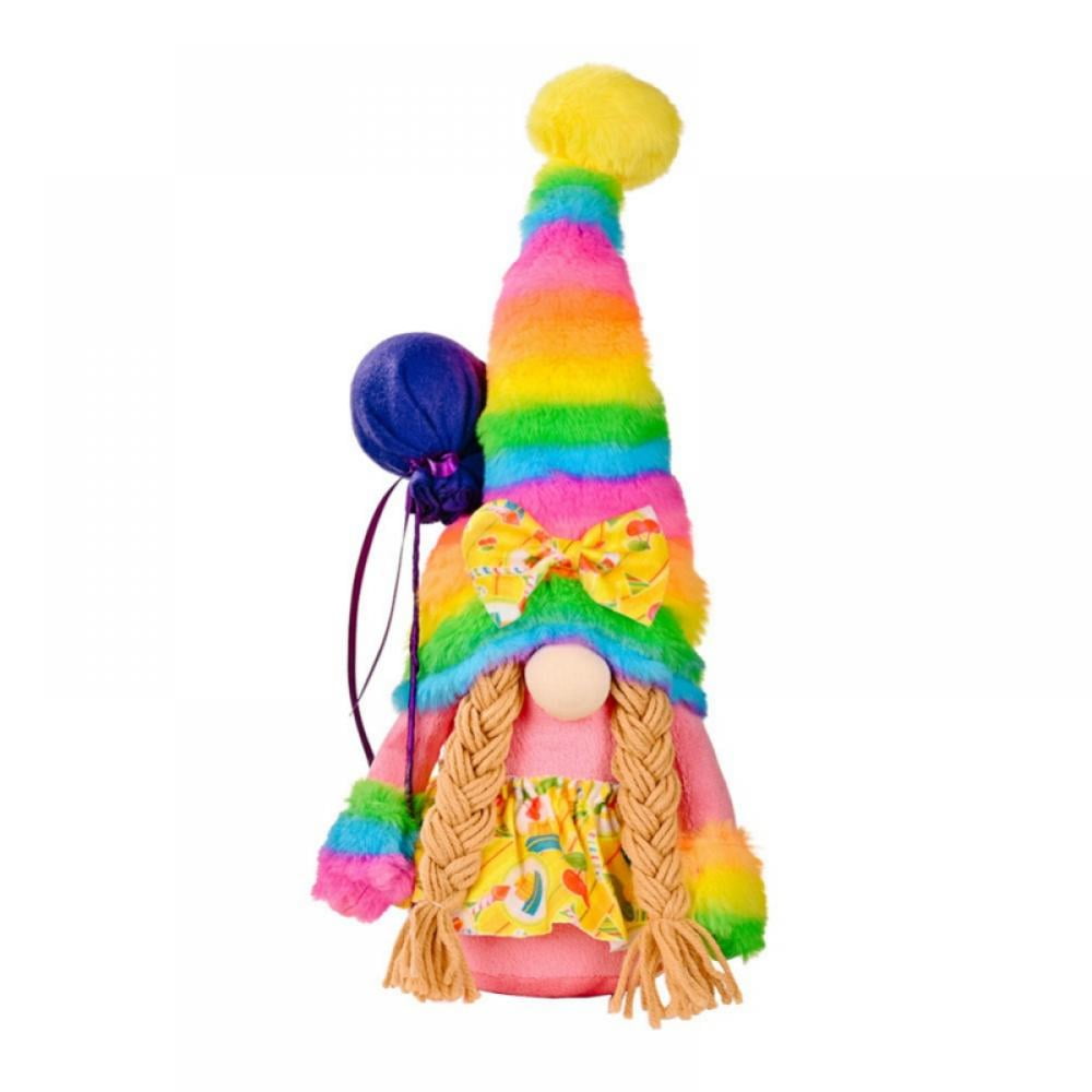 NUOBESTY Rainbow Gnome Scandinavian Tomte Nisse Pride Nordic Norris LGBTQ Cheer Up Gift Tiered Tray Faceless Plush Doll for Colorful Home Farmhouse Kitchen Decoration Blue