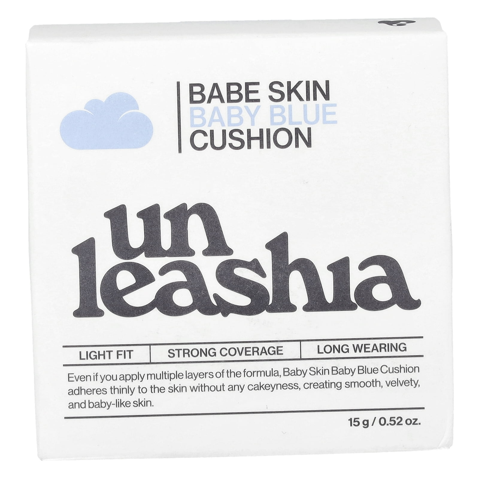Unleashia Babe Skin, Baby Blue Cushion, SPF40/PA++, 21C Baby Cheek, 0.52 oz (15 g)