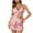 Pink, variant on SwiftWear Women's Black/Pink Satin Deep V-Neck Pajama Set - Summer Cami with 3D Floral Trim & Shorts Pajamas Set , Elegant Sleepwear