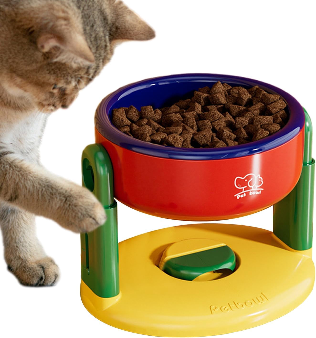 Raised Pet Bowl – Adjustable Height Stand, Suction Cup Feeding Dish | Cat Dog Water Bowl Puppy Small Medium Large Dogs, Indoor Outdoor Pet Supplies Home Kitchen Feeding Accessory