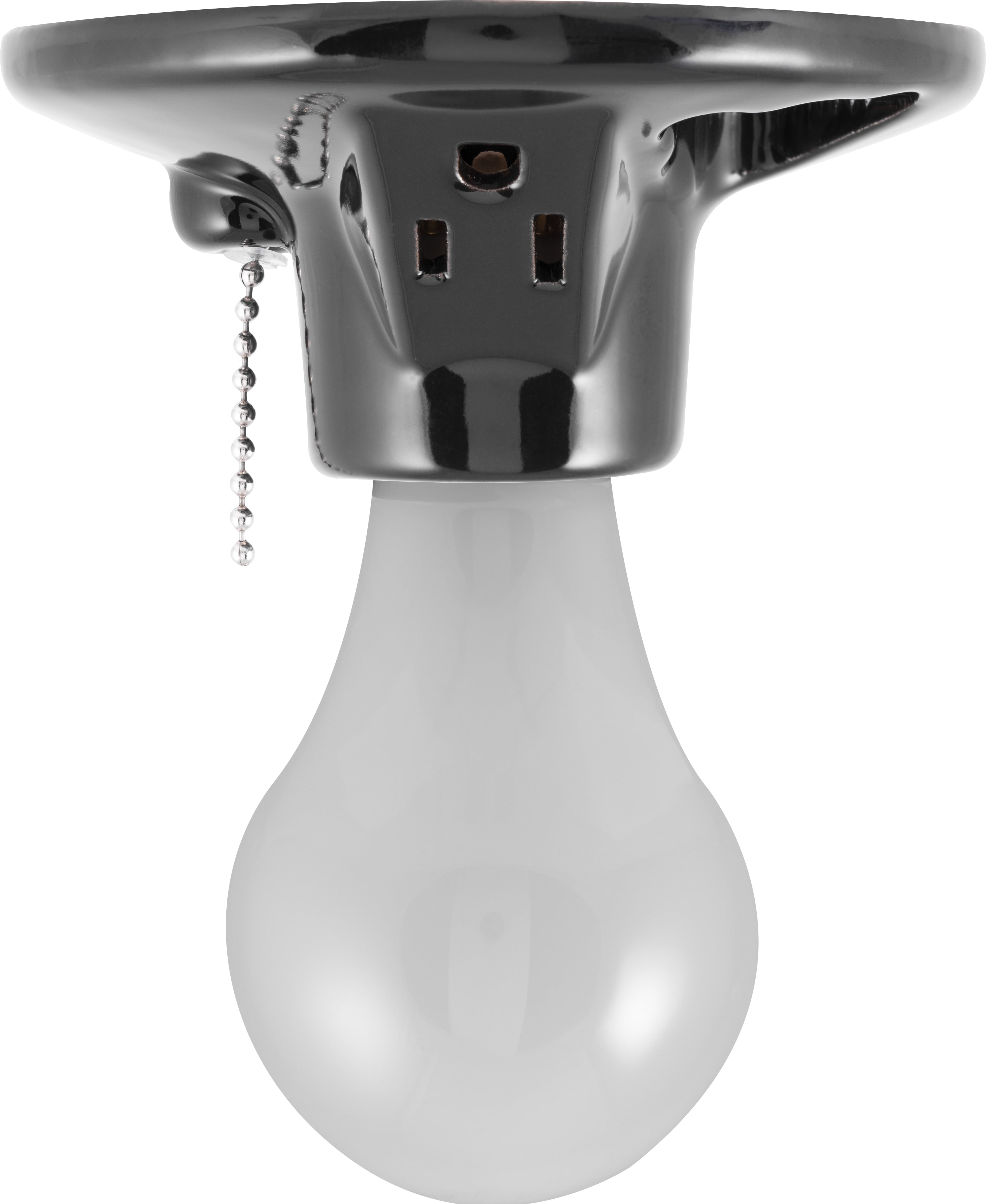 Ge porcelain lampholder with grounded outlet and pull chain deals