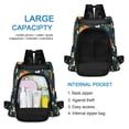 thumbnail image 6 of FORMRS Women's Travel Backpack Purse Anti-Theft Hidden Pockets Casual Shoulder Bag, Green Floral Oranges, 6 of 7
