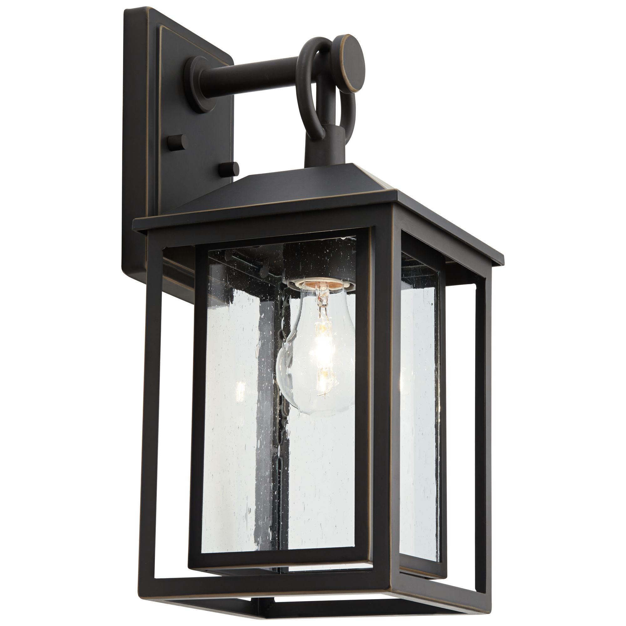 John Timberland Califa Mission Outdoor Wall Light Fixture Bronze Metal 15 1/4" Textured Clear Glass for Post Exterior Barn Deck House Porch Yard Patio