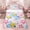 Floral 01, variant on Erosebridal Pink Blue Flower Twin Sheet Sets for Kids Girls, Colorful Groovy Floral Bedding, 1 Flat Sheet 1 Fitted Sheet and 1 Pillowcase, 3pcs