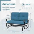 thumbnail image 3 of Outdoor Glider Rocking  2 Person Patio Loveseat Steel Frame Furniture Set for Patio, Garden, Yard, Porch with Resistant Cushions (Peacock Blue), 3 of 8