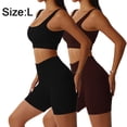thumbnail image 2 of Conjuntos de entrenamiento para mujer, 2 piezas, camiseta sin mangas con canalé y sin costuras, cintura alta, leggings de yoga, 2 of 6