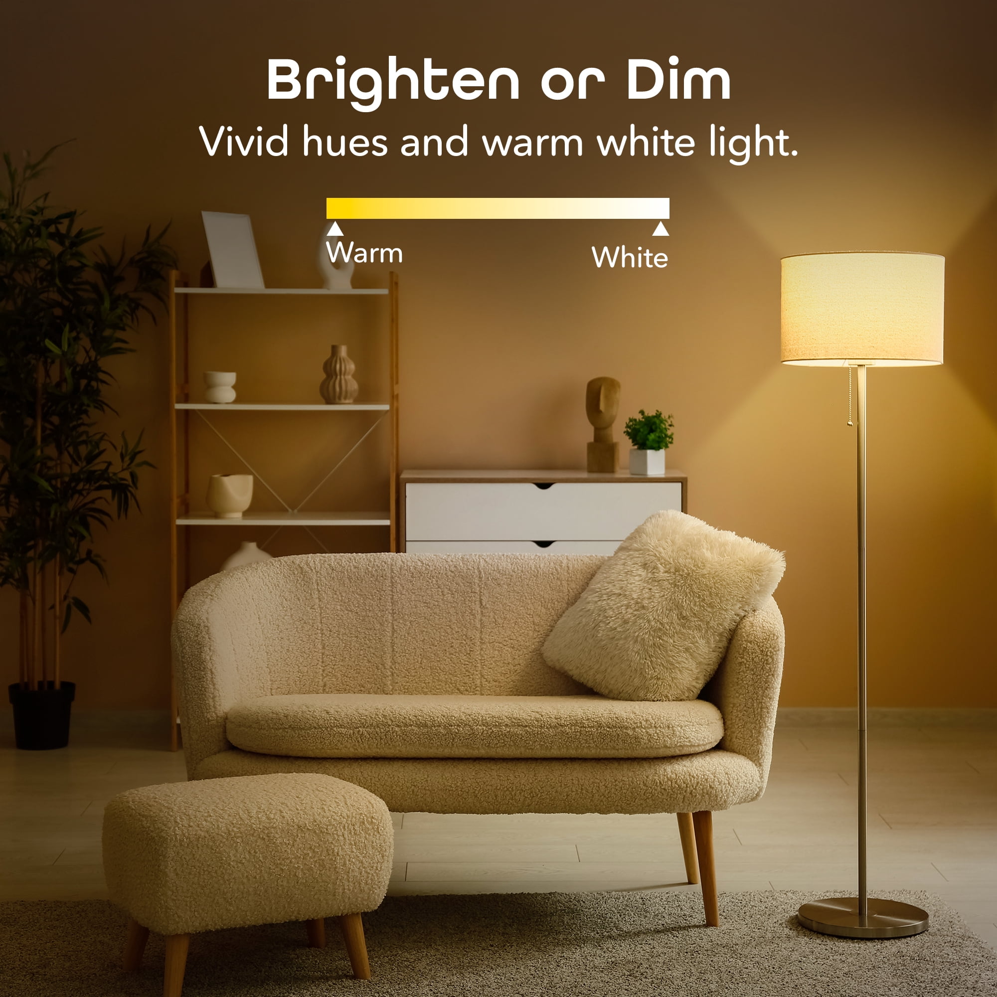 Geeni Smart LED Light Bulb 3-Pack  A19 WiFi Dimmable Soft White 800 Lumens, Works with Alexa & Google Assistant, Voice Control, Energy Efficient Smart Bulbs