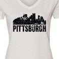 thumbnail image 4 of Inktastic Pittsburgh Skyline Grunge Women's V-Neck T-Shirt, 4 of 5