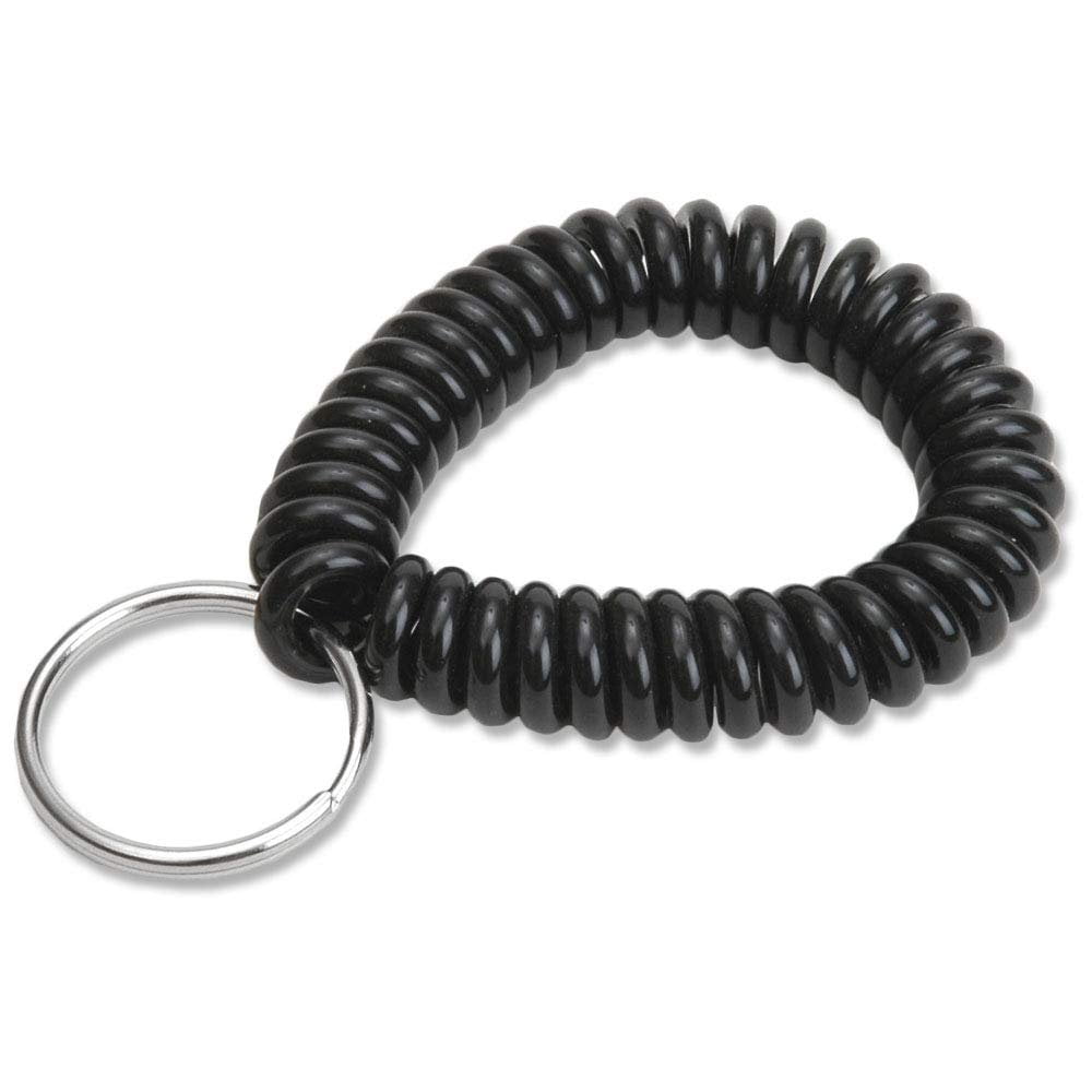2 PCS Plastic Spiral Wrist Coil Keychain Spring Chain Holder Keyring Wristband