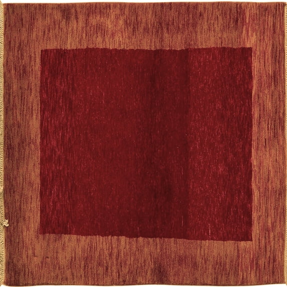 Ahgly Company Indoor Square Abstract Brown Modern Area Rugs, 4' Square