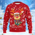 thumbnail image 6 of Christmas Sweatshirt for Men Women Long Sleeve Loose Casual Crewneck Ribbed Texture Snowflake and Reindeer Print Pullover, 6 of 6