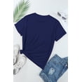 thumbnail image 2 of Cute Round Neck Graphic T-Shirt: Blue Bowknot Print Design, 2 of 9