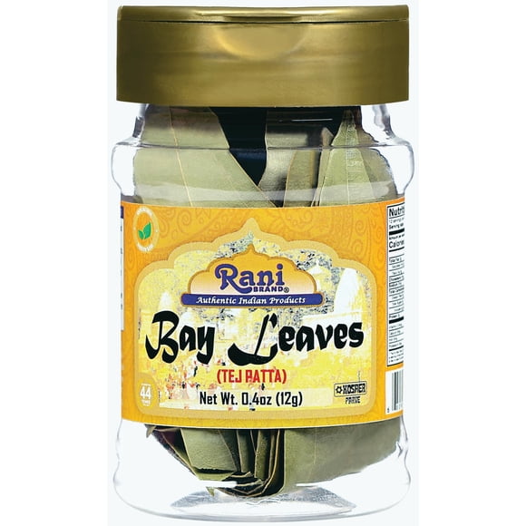 Rani Bay Leaf (Leaves) Whole Spice Hand Selected Extra Large 0.4oz (12g) PET Jar ~ All Natural | Gluten Friendly | NON-GMO | Vegan | Kosher | Indian Origin (Tej Patta)