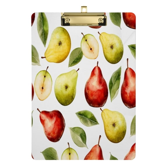 Pears Fruit Acrylic Clipboards A4 Standard Letter Size Clipboard 12.5" X 9" Clip Board for Students Teacher Office