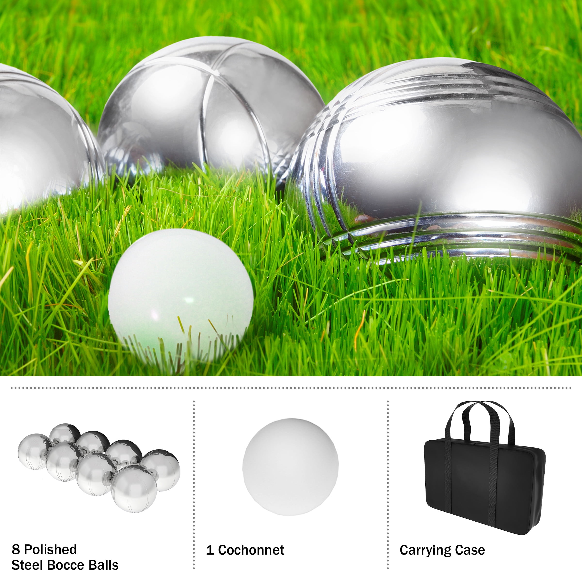 Trademark Games Petanque Boules Bocce Ball Set - Lawn Game with Carry Case