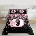 thumbnail image 2 of Manfei Girls Pink Monogrammed Queen Comforter Set 3 Pieces, Personalized Letter O Bedding Sets, Kawaii Axolotl Cherry Blossoms Bedding Comforter Set, Breathable Home Decor, 2 of 8