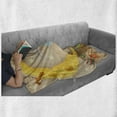 thumbnail image 6 of Funny Soft Flannel Fleece Throw Blanket, Cat and Mouse on Crescent Moon Shaped Cheese Paws Toys Kids Children Cartoon, Cozy Plush for Indoor and Outdoor Use, 50" x 70", Multicolor, by Ambesonne, 6 of 6