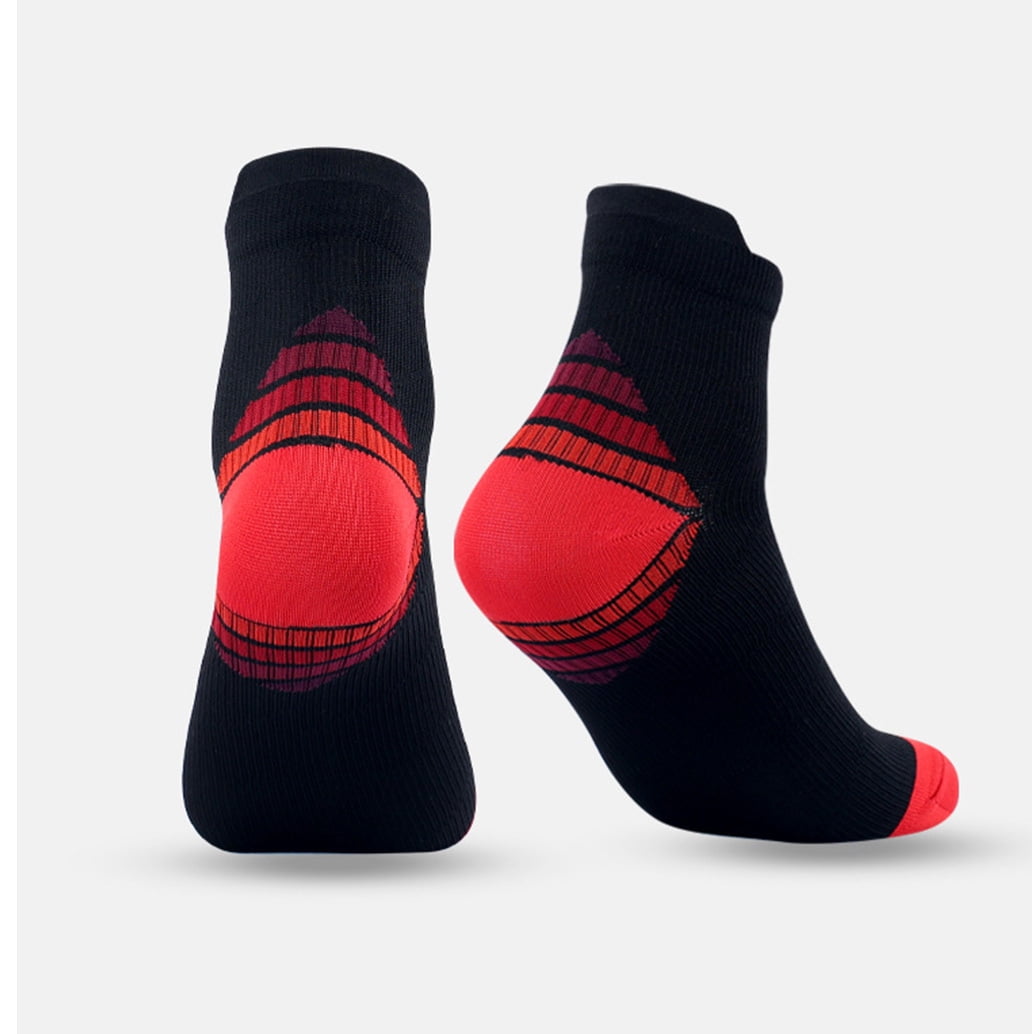 Compression Socks for Unisex Men and Women , Ankle Soft Moisture-Wicking Socks , Athletic Cushioned Low Cut Running Socks for a Secure Fit - 6 Pairs