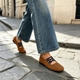 thumbnail image 6 of Miqool Flat Shoes for Women Square Toe Criss Cross Tie Low Block Heels Casual Fall Fashion Soft Comfortable Shoes, 6 of 7